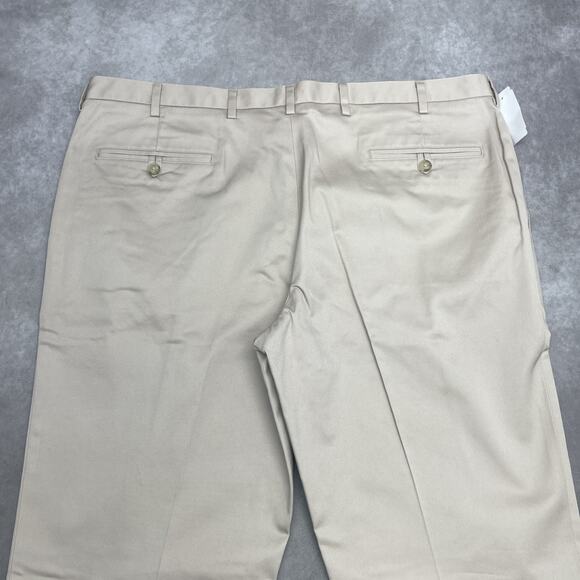Jos A Bank Travelers Men's 40 x 33.5 Tailored Fit Chinos Light Khaki Flat Front - Picture 5 of 7